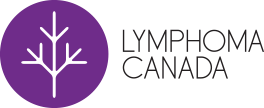 Logo for Lymphoma Canada, featuring a purple circle with a stylized branching tree design and black text.